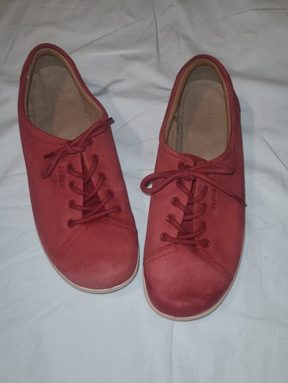 Red Suede Shoes With Lacing And Tires? Size 9